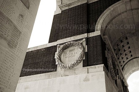 detail of the Somme memorial at Thiepval