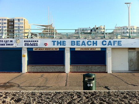 Food offerings on the beach, Brighton. food outlet on Brighton sea front