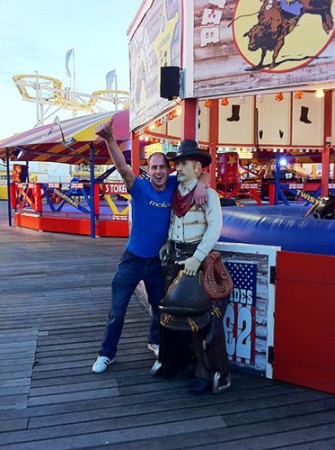 Two people on Brighton pier Two people on Brighton pier