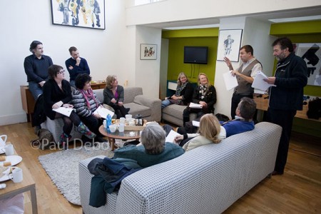 Gardeners' Question Time panelists during a briefing before recording the 2010 Christmas programme