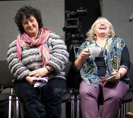 Pippa Greenwood and Anne Swithinbank at the Christmas 2010 Gardeners' Question Time recording