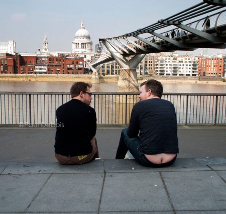 Embankment near Millennium Bridge and Tate Modern