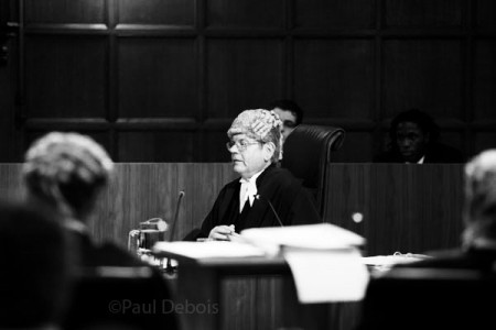 Judge summing up at Ecocide mock trial at Supreme Court, London, 30-9-11