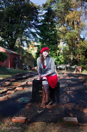 Alice Bowe, garden designer and author, making a start on her new veg plot.