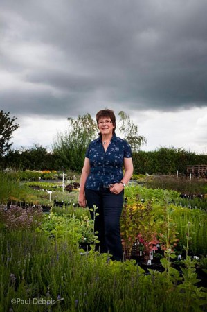 Jekka McVicar, plantswoman, organic expert and author, in her herb nursery