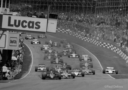 Start of the race with Alain Prost running wide