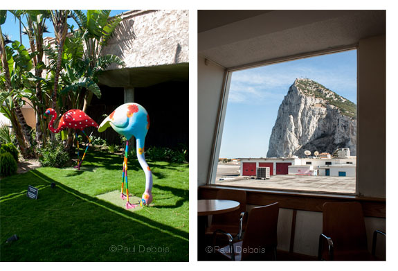 Left: Bahia Sur shopping mall Right: Gibraltar Airport, with a view of the Rock